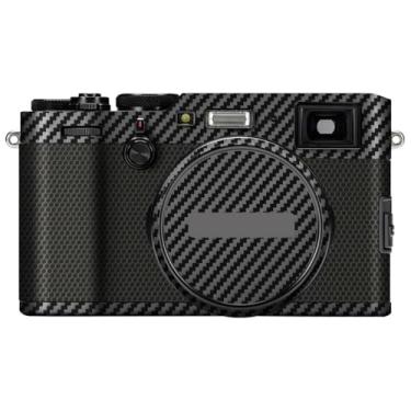 Imagem de X100F Película de câmera antiarranhões para FujiFilm X 100F Película protetora de vinil revestimento acessórios de fotografia adesivo X-100F (fibra de carbono preto)