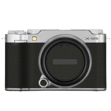 Imagem de X-M5 Adesivo de câmera anti-arranhões revestimento protetor de corpo película protetora capa para FujiFilm X-M5 XM5 (transparente + matriz preta)