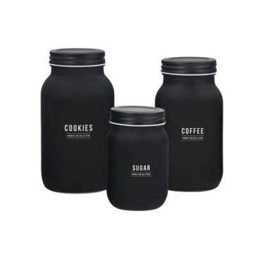 Imagem de Conjunto C/3 Potes Manhattan De Vidro Biscoito Café Açúcar - Haüskraft