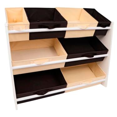 Imagem de Organizador de brinquedo Infantil Especial Preto e Bege
