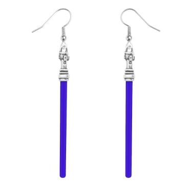 Imagem de Brincos de sabre de luz | brincos neon starfighter Sci-Fi, cosplay Star Wars Skywalker yoda presente, acessórios de fãs de quadrinhos, Metal, Sem pedra preciosa