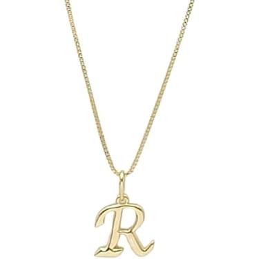 Imagem de Colar Feminino com Letra Inicial – Pingente Personalizado Elegante – Corrente Semi Joia Banhada a Ouro 18K – Presente Sofisticado para Mulher - Stella Vilela Semi Joias (R)