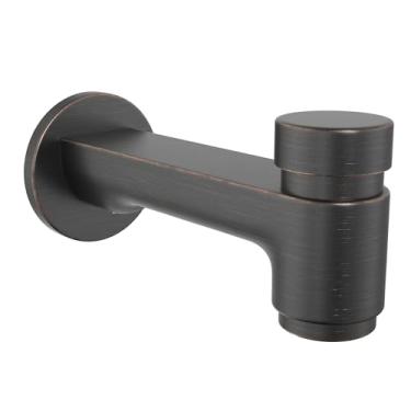 Imagem de Bico de banheira de latão sólido HammerHead com desviador acionado por mola, 17,3 cm de comprimento, 1/5.1 cm FNPT ou 3/10.2 cm MNPT bico de banheira rosqueada, torneira de banheira resistente, bronze