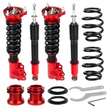 Imagem de BHB Amortecedores ajustáveis compatíveis com Honda Civic 2006-2011, Acura CSX 2006-2011, Vermelhos, Kit de abaixamento de suspensão frontal