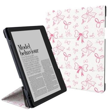 Imagem de Idocolors Capa de suporte para Kindle Scribe - Capa de couro Tri-Folio com suporte para caneta, hibernar/despertar automático - compatível com Kindle Scribe de 10,2 polegadas (versão 2022/2024), laços