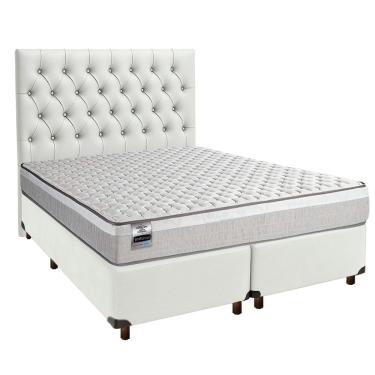 Imagem de Cama + Box Branco E Colchão Molas Ensacadas King - Hanover Inducol + Cabeceira