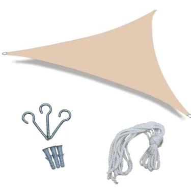 Imagem de Tela Sombreamento Garagem Triangular 3,6Mts + Kit Instalação - Têxtil 