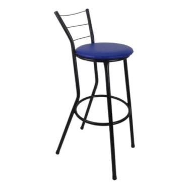 Imagem de Kit 4 Bancos Banqueta Alto Flex Americano Cozinha Balcão Bar Area Gourmet(Azul)