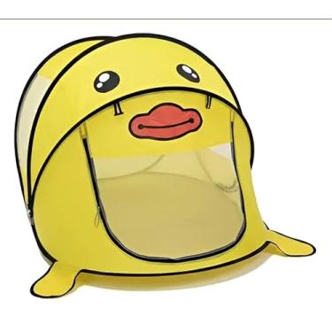 Imagem de Tenda Barraca Infantil Portátil Dobrável, Formato Patinho, 182 x 96 x 86 cm, Amarela