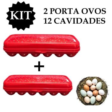 Imagem de Kit 2 Porta Ovos 12 cavidades Duzia Leve Mais Por Menos