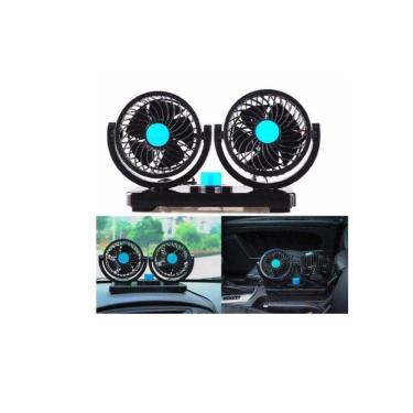 Imagem de Ventilador duplo para carro com 2 velocidades de rotação de 360 graus 12V DC 6,5W