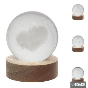 Imagem de Luminária de Mesa 7,5x6cm Bola Cristal - Tudo em Caixa