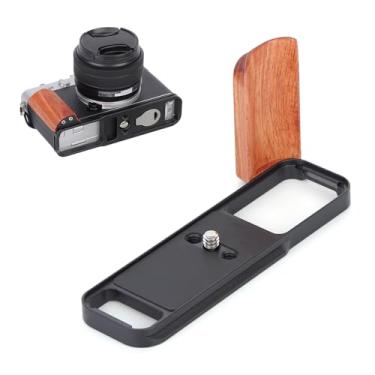 Imagem de SZZCNOX Punho em forma de L para câmera sem espelho FUJIFILM XE5, placa de liberação rápida integrada para Arca, suporte em L de metal compatível com acessórios de câmera Fuji Fujifilm X-E5 (preto)