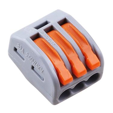 Imagem de Conector Wago Borne Emenda Para 3 Fios - 50 Unidades 222-413