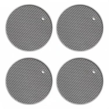 Imagem de Descanso de Panela de Silicone para Proteger sua Mesa e Bancada, Durável, Fácil de Limpar e Antiderrapante(Cor Rosa [4 peças])