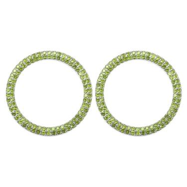 Imagem de Capa de botão de parada de partida de motor de carro brilhante universal, adesivo de anel de botão de arranque de um clique para carro cristal falso strass botão de ignição guarnição verde, 2 peças