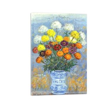 Imagem de Pôster e impressões em tela de flores vintage - reprodução de pintura de parede famosa - vaso de flores 8 imagens pronto para pendurar tela emoldurada 50x75cm20x30in