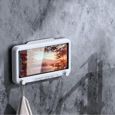 Imagem de Suporte de telefone, suporte de parede para banheiro, cozinha, chuveiro, compatível com espelho e banheira