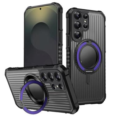 Imagem de YOGISU Capa protetora à prova de choque com suporte para carregamento Samsung A55 (para Samsung A55/roxo escuro)