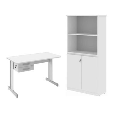 Imagem de Armario E Mesa Para Escritório 1,20 Geórgia Branco