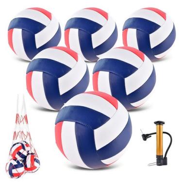 Imagem de Pacote com 6 bolas de voleibol ELKCIP tamanho 5, conjunto de bolas mac