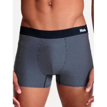 Imagem de Cueca Mash Boxer Microfibra Risca de Giz Azul Marinho, L/G