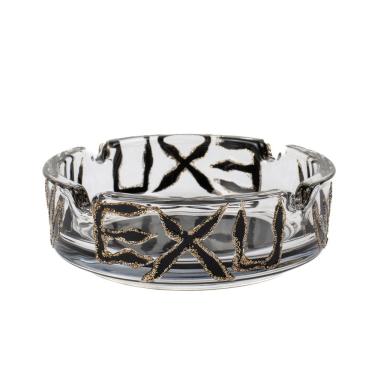 Imagem de Cinzeiro Exu Tridente Vidro Pintado Redondo 10 cm 4 Apoios