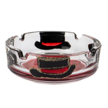 Imagem de Cinzeiro Exu Seu 7 Vidro Pintado Redondo 10 cm 4 Apoios