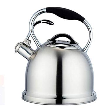 Imagem de Chaleira de chá, bule de assobio, bule de chá, chaleira de apito doméstico, leite, branco, panela de anel, aço inoxidável 304, fogão a gás, panela de indução, universal, 3 litros de aço inoxidável de