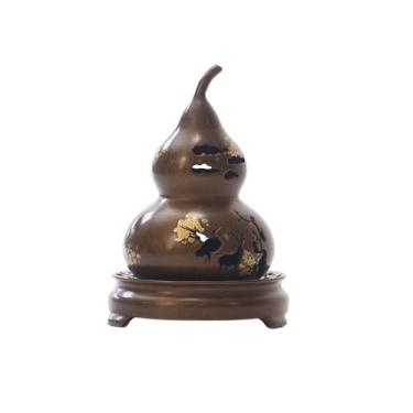 Imagem de Porta-incenso decorativo Queimador de incenso de cobre criativo, suporte decorativo para incenso interno para escritório, ioga e casa(Brown)