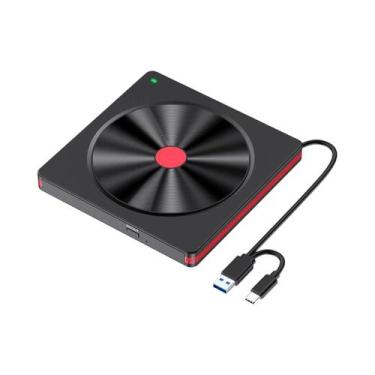Imagem de Gravador De DVD Externo USB 3.0 Tipo-C Silencioso Para Laptop E Deskto