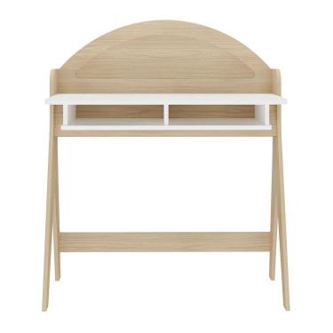 Imagem de Escrivaninha Com 2 Nichos Ceci Naturale E Branco 90cm