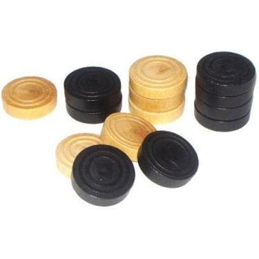 Imagem de Jogo Dama Madeira Oficial 24 Peças Para Tabuleiro Xadrez - Tacolândia