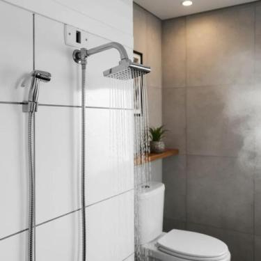 Imagem de Chuveiro Ducha Quadrado Com Desviador Aquecedor Solar E Gás - Mika Exp