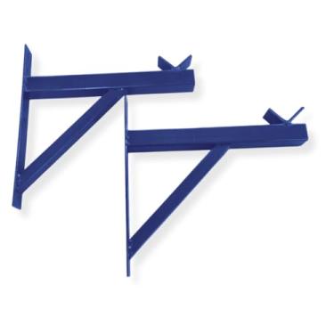 Imagem de Suporte de Parede Colorido para Barra de Agachamento, Múltiplas Cores, Fixação em Parede, Ideal para Academia em Casa, Treino Funcional (AZUL)