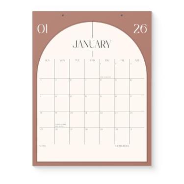 Imagem de Karto Calendário versátil 2026 - vertical 21,5 x 28 cm de janeiro de 2026 a junho de 2027 - planejamento fácil com o calendário mensal estético - Cor Boho