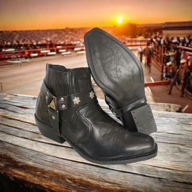 Imagem de Botina Rodeio de Couro Latego Legitimo Artesanal Unissex - Leather.Art