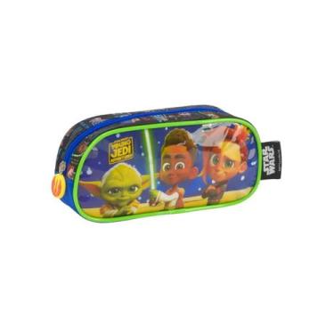 Imagem de Estojo Escolar Simples Infantil Star Wars Original - Luxcel, Verde