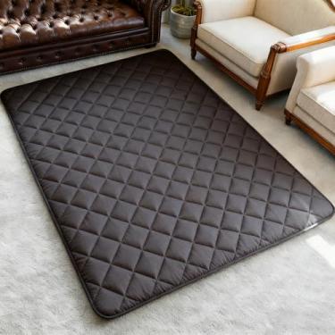 Imagem de Feeljuly Colchão japonês, colchão futon de algodão com enchimento de espuma de alta densidade (design de 5 camadas), Shikibuton, colchão de tatame dobrável para dormir, dormitório, acampamento, cinza