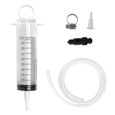 Imagem de UHANBUT Kit de sangramento de freio, sangramento de freio de embreagem de disco hidráulico com seringa de 100 ml, mangueira de 50 cm, ferramenta universal de extração de fluido de óleo para manutenção