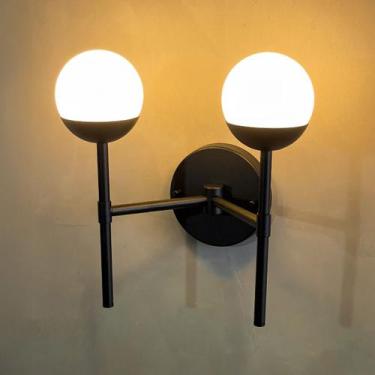 Imagem de Arandela luminária de Parede Moderna Interna bivolt aluminio com 2 Glo