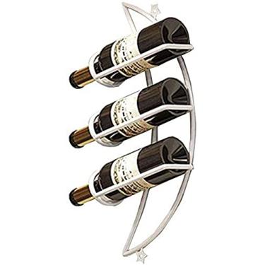 Imagem de Prateleira de vinho moderna de metal para decoração de casa para caixa criativa para bares, restaurantes, cozinhas (cor: preto)