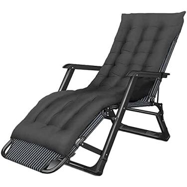 Imagem de HYUIO Cadeira dobrável, espreguiçadeiras reclináveis, espreguiçadeiras, pretas, dobrável, para casa, varanda, lounge, escritório, cama, jardim, praia, cadeira campiportátil, ajuste de 10 velocidades