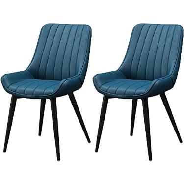 Imagem de Conjunto de cadeiras de jantar – Cadeiras de canto de cozinha, cadeiras de jantar domésticas, conjunto de 2 cadeiras laterais de couro PU antisujidade, cadeiras estofadas modernas para cozinha de