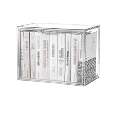 Imagem de RSLEE Estante organizadora de livros de mesa estante transparente de plástico espesso para escritório, casa, estante com armazenamento