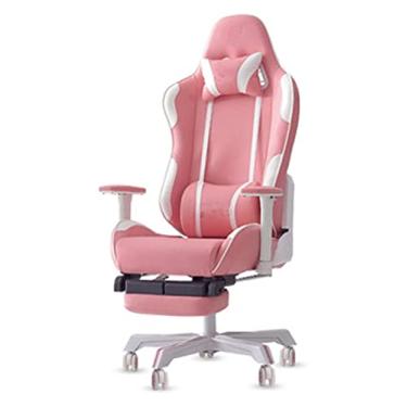 Imagem de Cadeira de escritório reclinável cadeira de escritório cadeira de jogos cápsula espacial cadeira de computador cadeira giratória de encosto alto (cor: rosa 1 (sem apoio para os pés), tamanho: tamanho