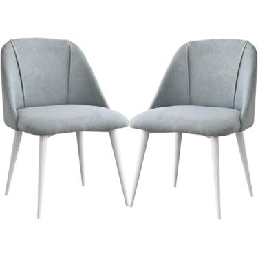 Imagem de EESCZVGBDX Conjunto de 2, pernas modernas de ferro forjado, quarto, sala de casamento, varanda, sofá, cadeira, penteadeira, mesa, maquiagem, algodão, linho, cadeira de jantar