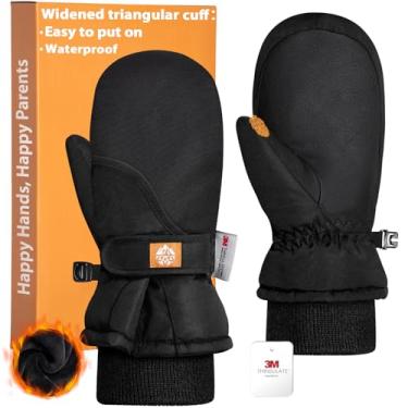 Imagem de RIGWARL Luvas de esqui infantis à prova d'água com isolamento 3M, luvas de neve de lã quente para meninos e meninas, tela sensível ao toque, antiderrapante, inverno, clima frio, para snowboard, luta