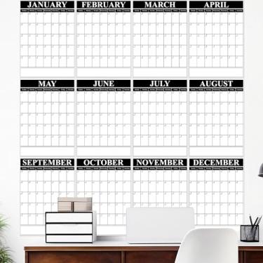 Imagem de Calendário de parede grande sem data 2026, planejador vertical reutilizável, em branco, 2026, grande agenda mensal para escritório, casa, escola, sala de aula, organização de 30 x 40 cm (preto)
