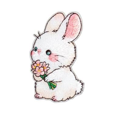 Imagem de FANCIBAND Patch de ferro em coelho, aplique bordado de animal fofo de desenho animado, costurar em adesivos para jaquetas, mochilas, jeans, chapéus de caminhoneiro, bolsas e camisas-1